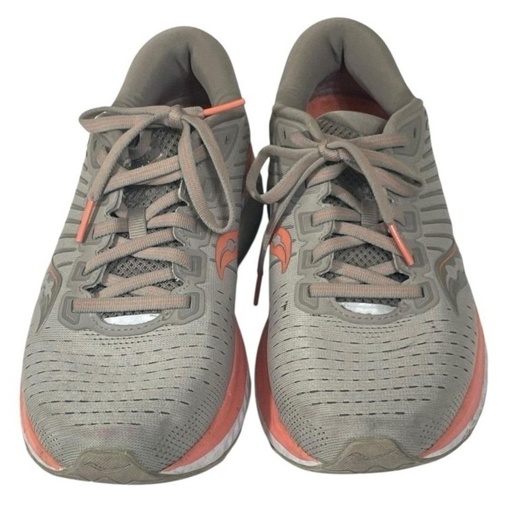 Saucony Womens Running Shoes PWRRUN Formfit Sz‎ 7.5 Gray Coral Sneakers